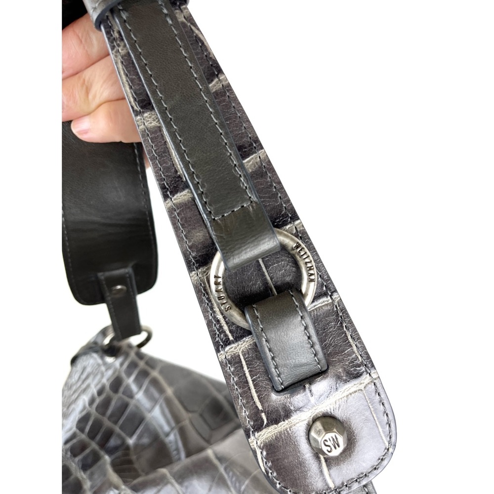 Stuart Weitzman Crocodile Embossed Shouder Bag Ex… - image 8